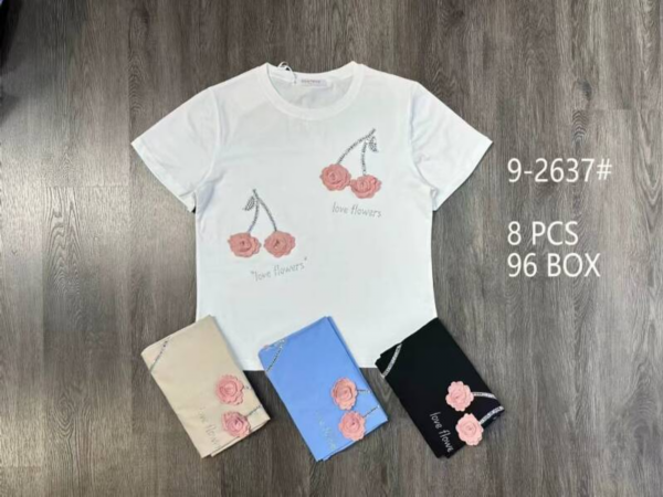 Bluzki damskie Roz Standard, Mix Kolor Paczka 8 szt